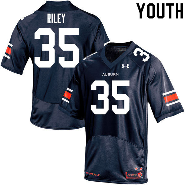 Auburn Tigers Youth Cam Riley #35 Navy Under Armour Stitched College 2020 NCAA Authentic Football Jersey WIV8374ED